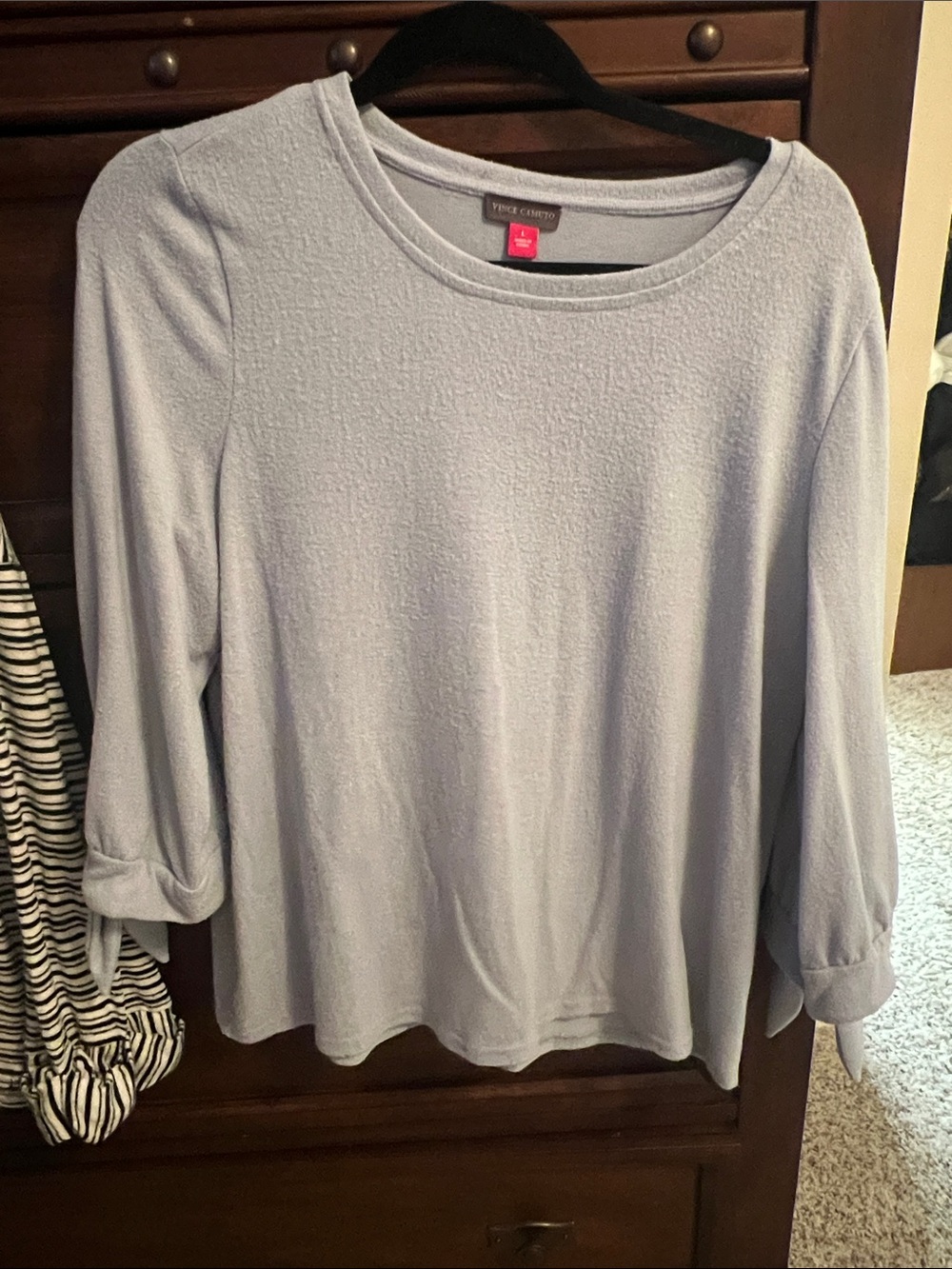 Vince Camuto Light Blue Long Sleeve Crewneck Top